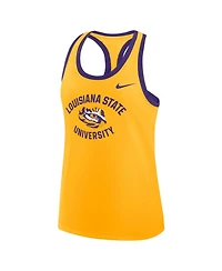 Nike Women's Gold Lsu Tigers Uni Name Tri-Blend Dri-fit Tank Top