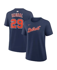 Nike Women's Tarik Skubal Navy Detroit Tigers Name and Number T-Shirt