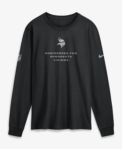 Nike Men's Black Minnesota Vikings Sideline Bold Arch Star Dri-fit Long Sleeve T-Shirt