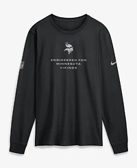 Nike Men's Black Minnesota Vikings Sideline Bold Arch Star Dri-fit Long Sleeve T-Shirt