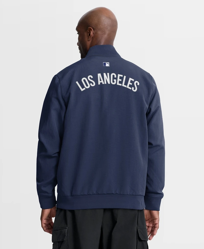 Nike Men's Navy Los Angeles Dodgers Authentic Collection Dugout Relaxed Full-Zip Bomber Jacket