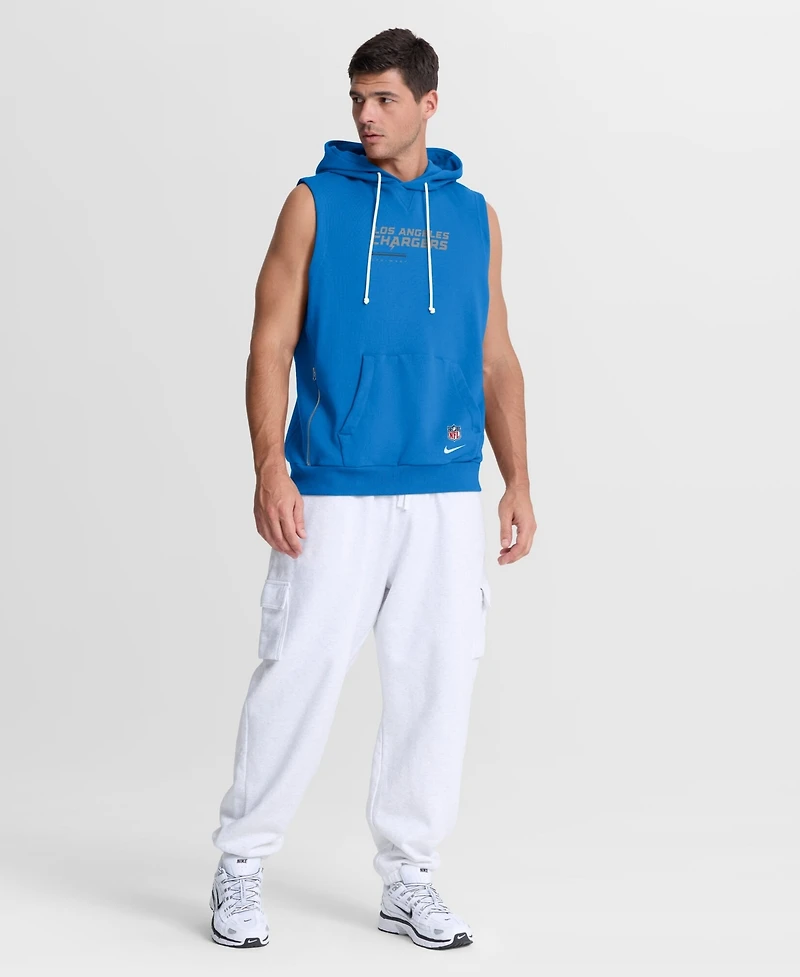 Nike Men's Powder Blue Los Angeles Chargers Sideline Standard Issue Dri-fit Sleeveless Hoodie
