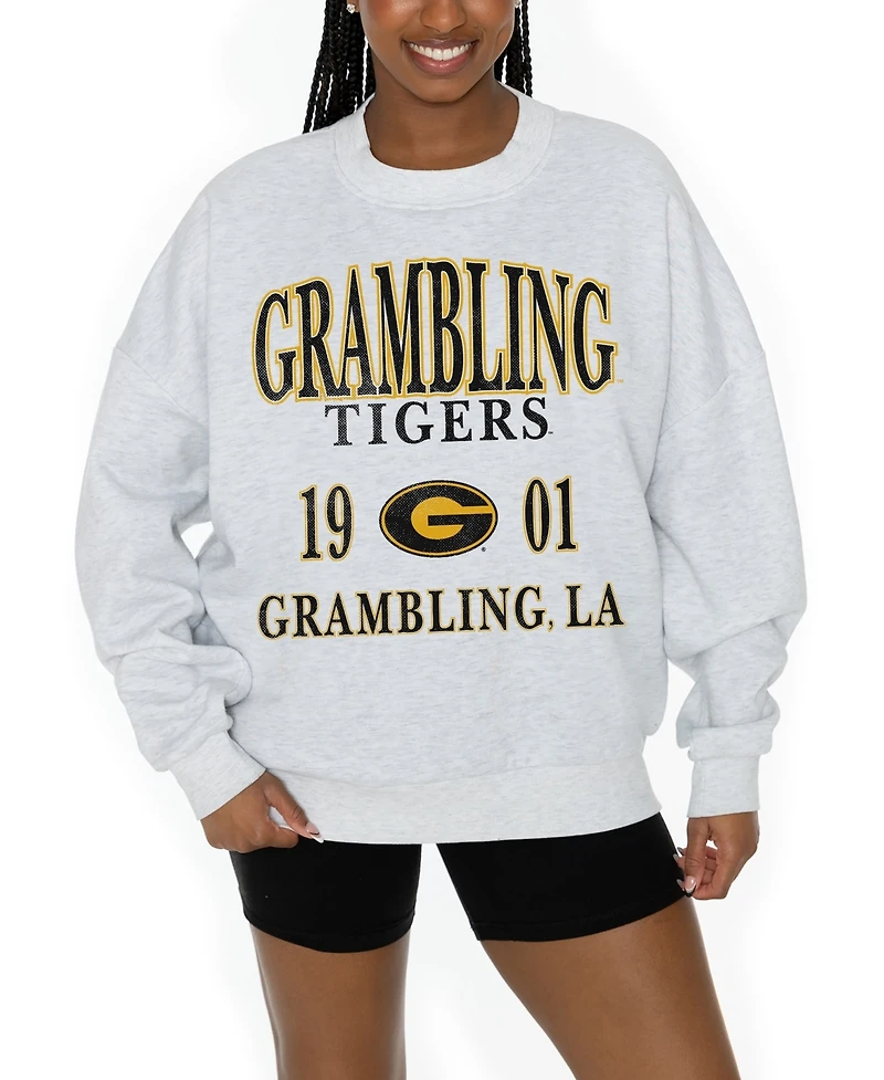 Gameday Couture Women's Ash Grambling Tigers Premium Fleece Pullover Sweatshirt
