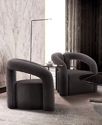 Manhattan Comfort Darian 2-Piece Boucle Upholstered Lounge Chairs
