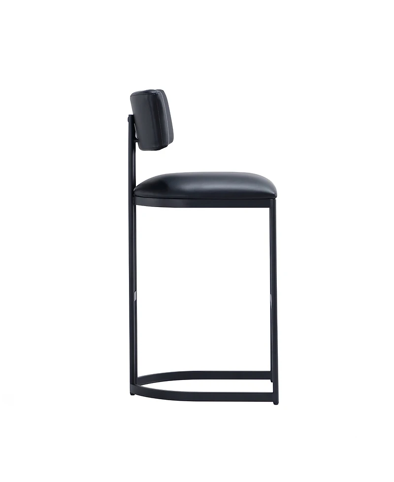 Manhattan Comfort Juno 18.5" Faux Leather Upholstered Metal Barstool