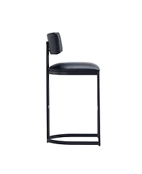 Manhattan Comfort Juno 18.5" Faux Leather Upholstered Metal Barstool