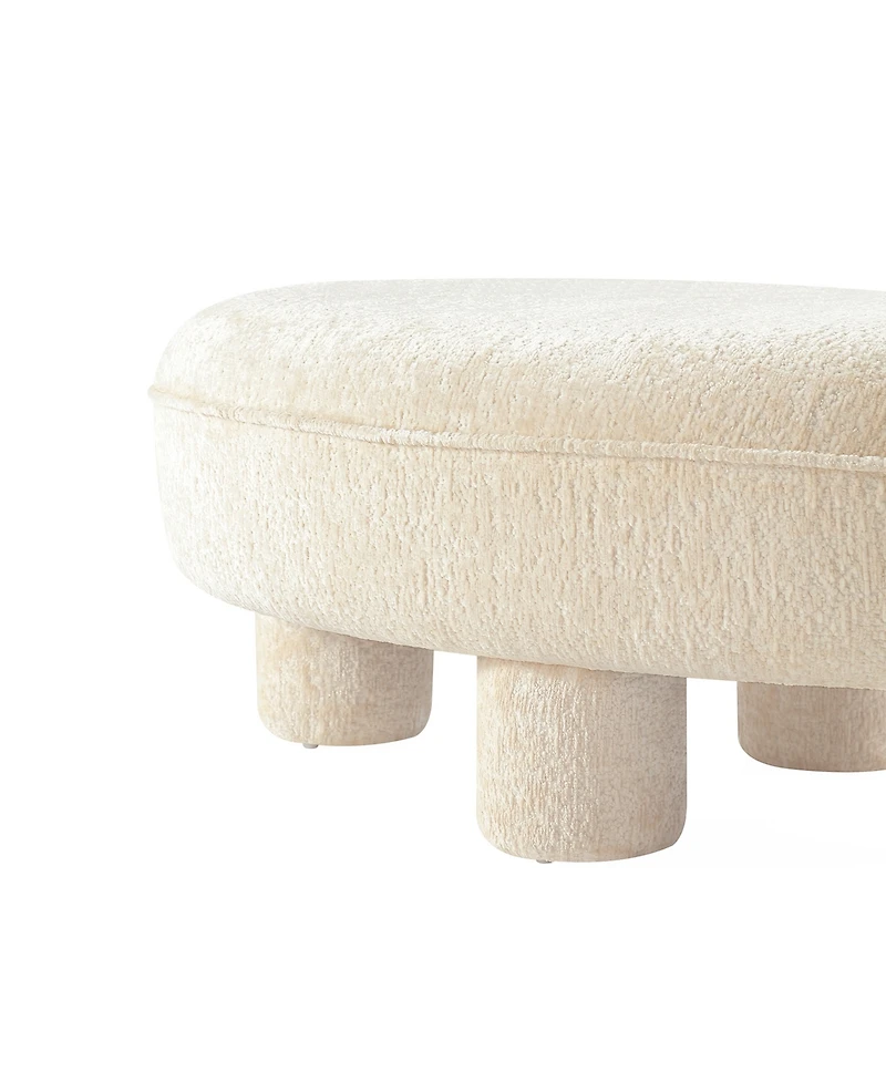 Manhattan Comfort Tribeca 45.5" Chenille Upholstered Accent Ottoman
