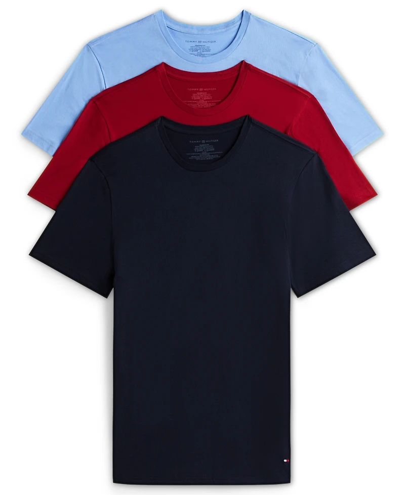 Tommy Hilfiger Men's Cotton Short-Sleeve Crewneck Undershirt, 3-Pack Set