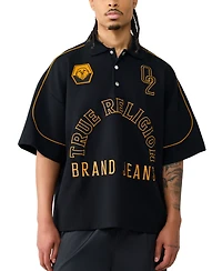 True Religion Men's Multi Logo Oversized Short-Sleeve Polo Shirt