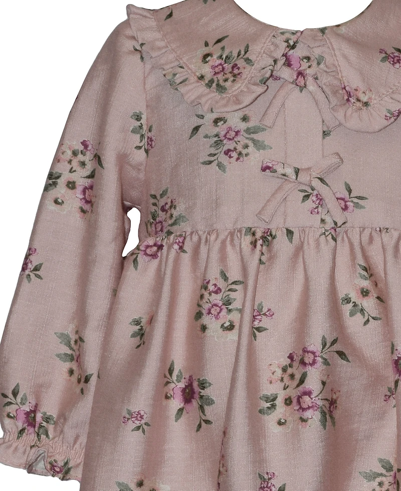 Bonnie Baby Girls' Floral Collar Dress with Headband