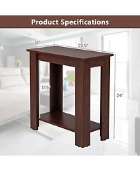 sumyeg 2-Tier Modern Compact End Table with Storage Shelf