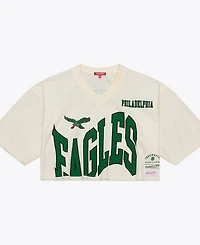 Mitchell & Ness Women's Randall Cunningham Cream Philadelphia Eagles Retired Player Cropped Fashion Jersey