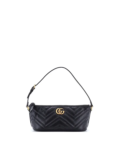 Pre-Owned Gucci Small Gg Marmont Pochette Shoulder Bag Matelasse Leather