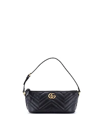 Pre-Owned Gucci Small Gg Marmont Pochette Shoulder Bag Matelasse Leather