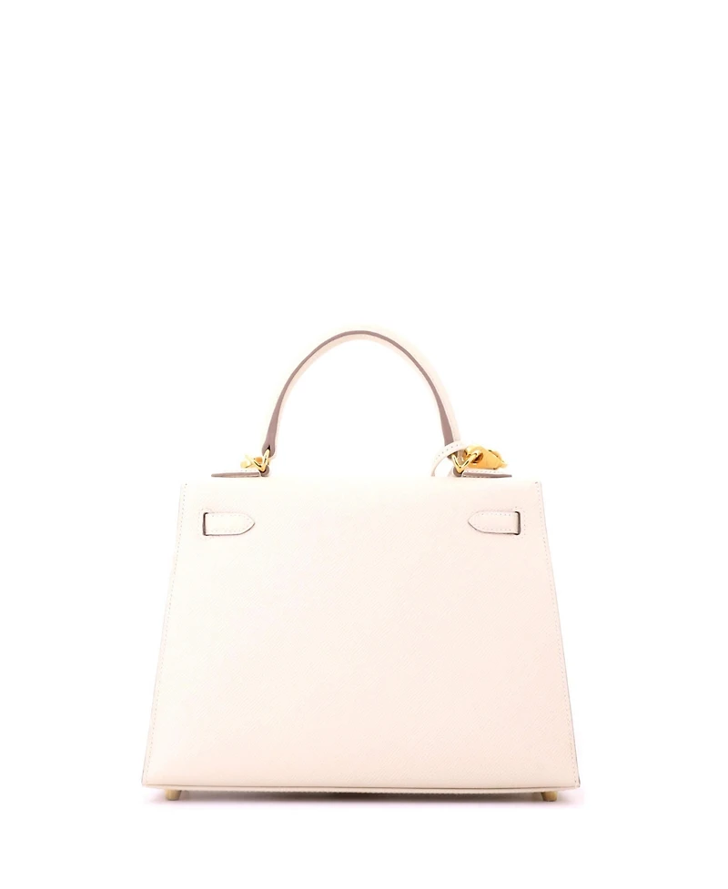 Pre-Owned HERMES Kelly 25 Handbag Light Epsom with Gold Hardware