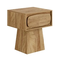 Slickblue Wooden End Table with Storage Drawer for Small Spaces