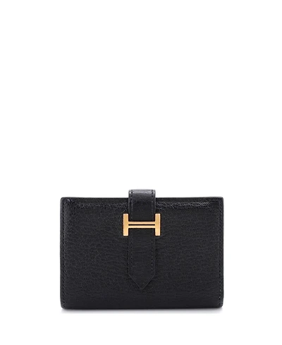 Pre-Owned HERMES Bearn Card Case Chevre Mysore