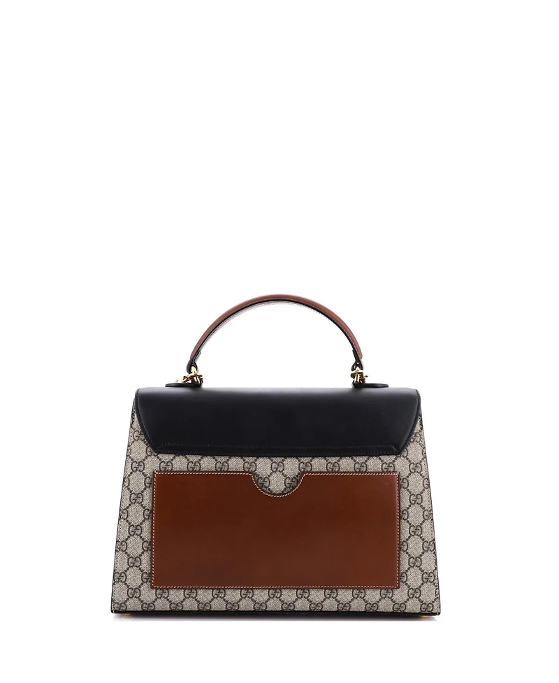 Pre-Owned Gucci Medium Padlock Top Handle Bag Gg Coated Canvas and Leather