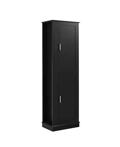 Midola Tall Bathroom Storage Cabinet, Freestanding Storage Cabinet with Hook and Adjustable Shelf, Mdf Board