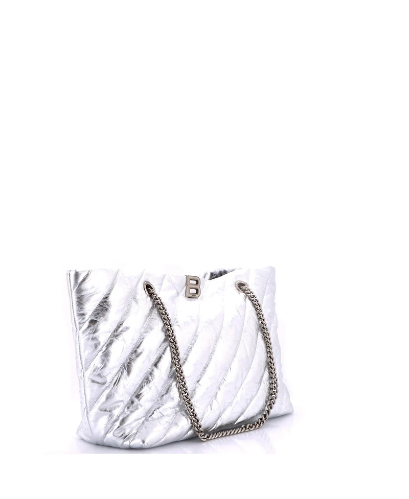 Pre-Owned Balenciaga Medium Crush Carry All Chain Tote Quilted Leather
