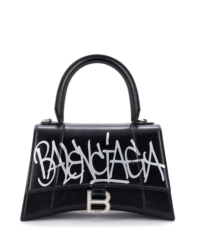 Pre-Owned Balenciaga Small Graffiti Hourglass Top Handle Bag Leather