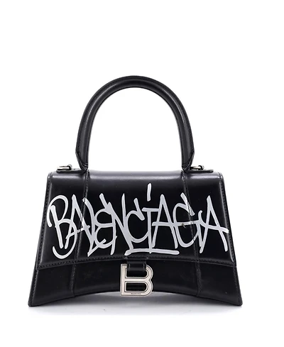 Pre-Owned Balenciaga Small Graffiti Hourglass Top Handle Bag Leather