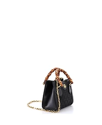 Pre-Owned Gucci Mini Diana Nm Bamboo Handle Tote Crystal Embellished Gg Canvas