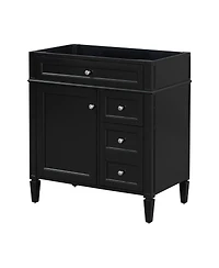 Sillysis 29.3 Inch Modern Solid Wood Mdf, Tip-Out Drawer, Adjustable Shelf, Roman Legs for Small Bathroom