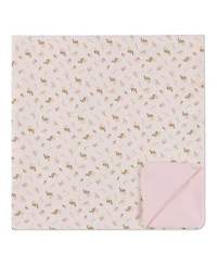 MeMoi Baby Girls Floral-Printed Double-Sided 100% Cotton Snuggle Blanket
