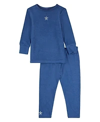 MeMoi Baby Girls Star Embroidered Textured 2 Pc Lounge Set