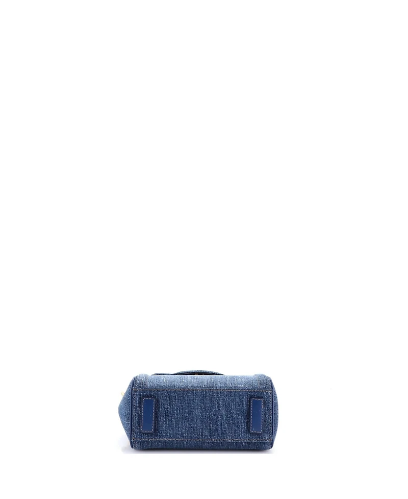 Pre-Owned Versace Small La Medusa Top Handle Bag Denim