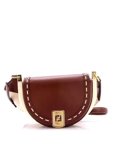 Pre-Owned Fendi Moonlight Flap Bag Leather with Plexiglass Detail