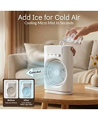 Bell + Howell Bullseye Air Portable Cordless Rechargeable Misting Fan with Led Light