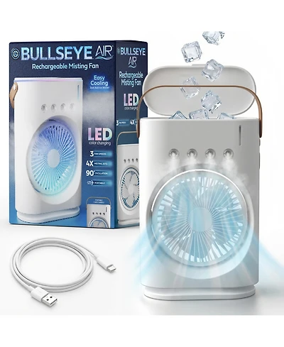 Bell + Howell Bullseye Air Portable Cordless Rechargeable Misting Fan with Led Light