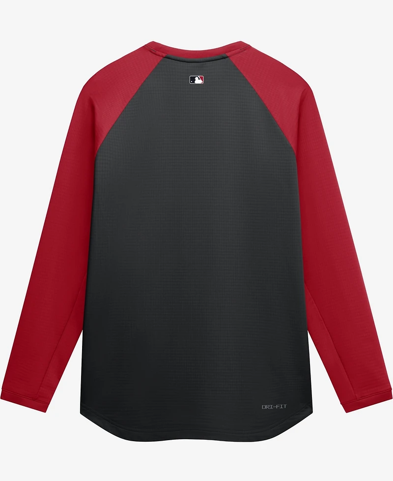Nike Men's Black Cincinnati Reds Authentic Collection Raglan Dri-fit Sweatshirt