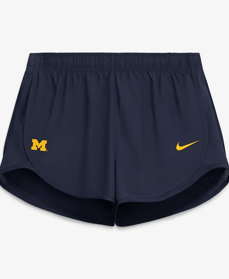 Nike Women's Navy Michigan Wolverines Tempo Mid-Rise Dri-fit Shorts