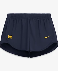 Nike Women's Navy Michigan Wolverines Tempo Mid-Rise Dri-fit Shorts