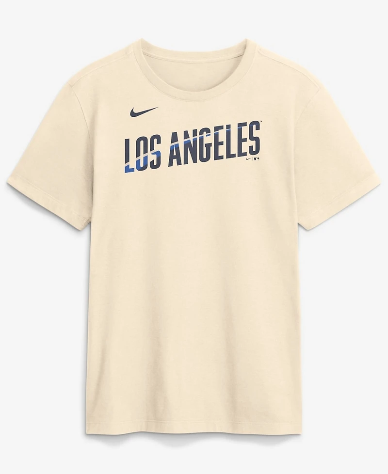 Nike Men's Cream Los Angeles Dodgers City Connect Wordmark T-Shirt
