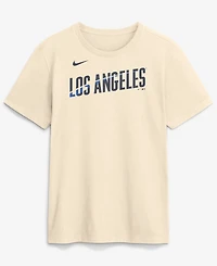 Nike Men's Cream Los Angeles Dodgers City Connect Wordmark T-Shirt
