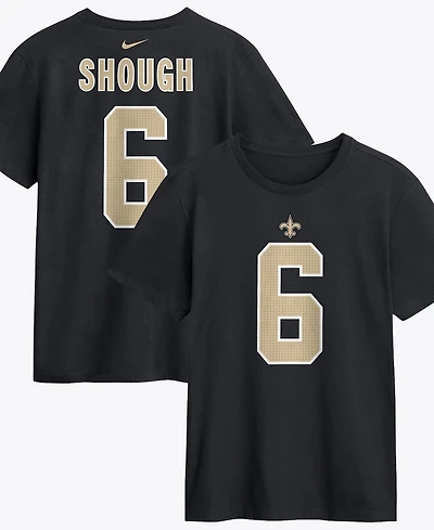 Nike Men's Tyler Shough Black New Orleans Saints Name Number T-Shirt
