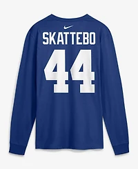 Nike Men's Cam Skattebo Royal New York Giants Name Number Long Sleeve T-Shirt