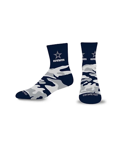 For Bare Feet Men's and Women's Dallas Cowboys Camo Cover Quarter-Length Socks