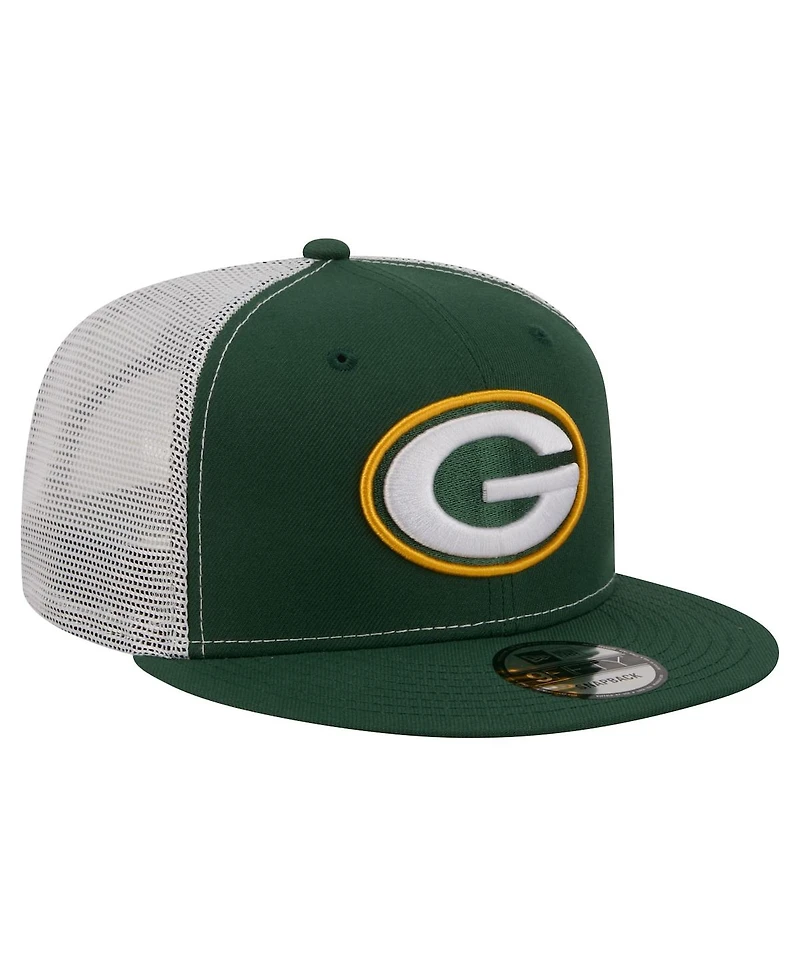 New Era Men's Green Green Bay Packers Core Team 9FIFTY Trucker Snapback Hat