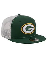 New Era Men's Green Green Bay Packers Core Team 9FIFTY Trucker Snapback Hat