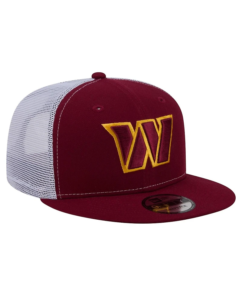 New Era Men's Burgundy Washington Commanders Core Team 9FIFTY Trucker Snapback Hat