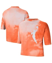 Nike Women's Orange Wnba Team 13 Shadow-Dye Boxy Cropped T-Shirt