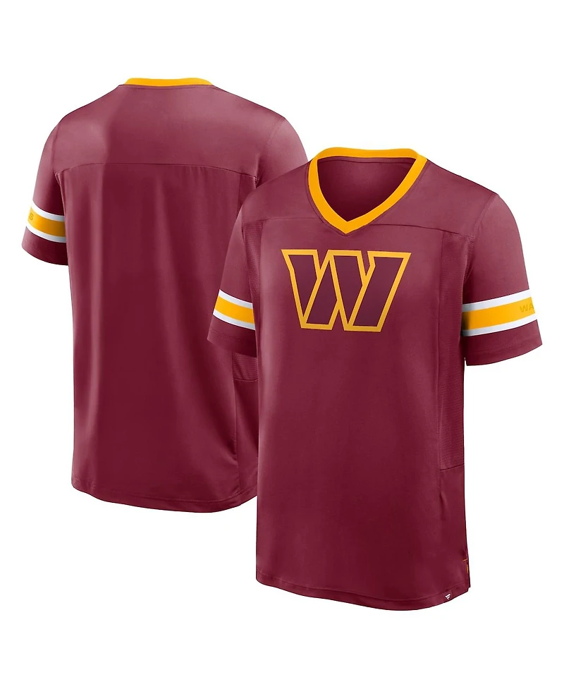 Fanatics Men's Burgundy Washington Commanders Hometown Premium Hashmark V-Neck T-Shirt