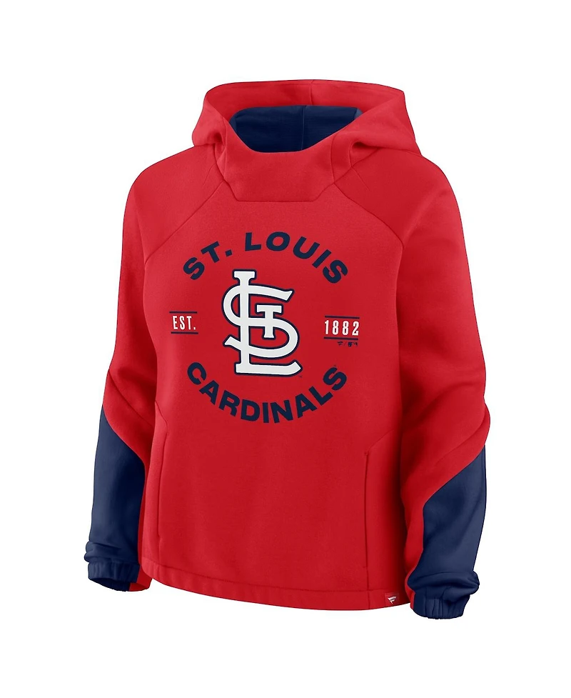 Fanatics Women's Red St. Louis Cardinals Oversized Time to Win Pullover Hoodie
