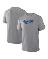 Fanatics Men's Heather Gray Los Angeles Dodgers Play Tribute Tri-Blend T-Shirt