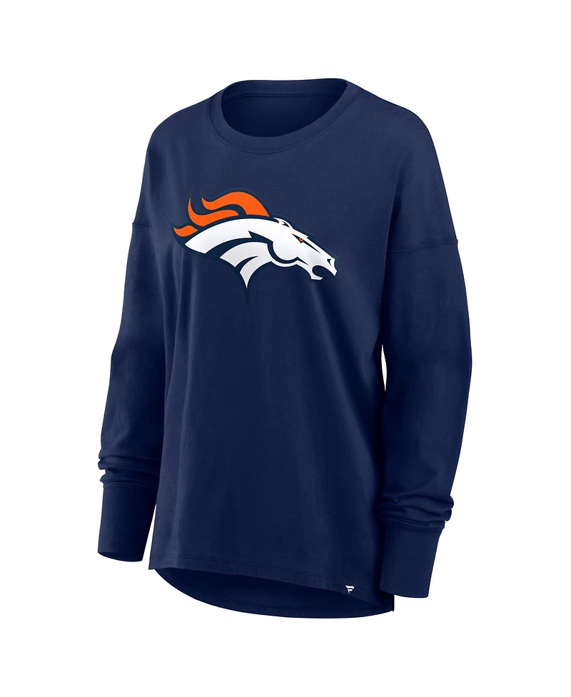 Fanatics Women's Navy Denver Broncos Essential Long Sleeve T-Shirt